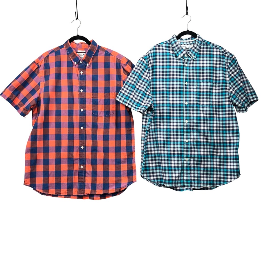 Old‎ Navy Button Down Shirts Bundle Mens XL Multicolor Plaid Slim Fit Preppy